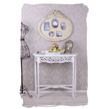 Consola Judgendstill din lemn masiv alb