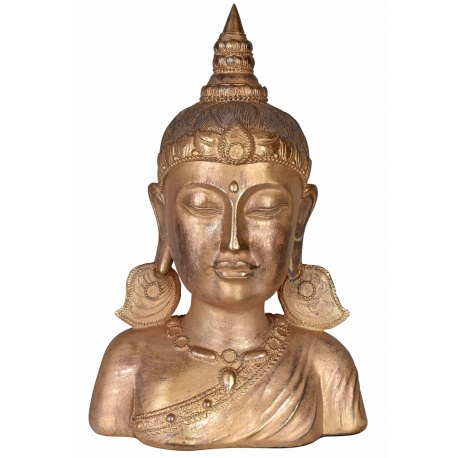 Bustul lui Buddha auriu din rasini