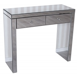 Consola din lemn masiv argintiu cu oglinda