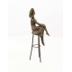 Doamna la bar- statueta Art Deco din bronz