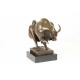 Taur stilizat - statueta din bronz pe soclu din marmura