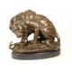 Leul si sarpele-statueta din bronz pe un soclu din marmura