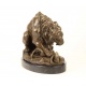 Leul si sarpele-statueta din bronz pe un soclu din marmura