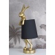 Lampa de masa cu un iepure auriu si abajur negru