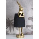 Lampa de masa cu un iepure auriu si abajur negru