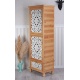 Cabinet turn Boho Style din lemn masiv natur cu decoratiuni albe