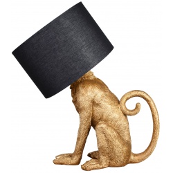 Lampa de masa cu o maimuta si abajur negru