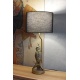 Lampa de masa cu un papagal si abajur negru