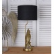 Lampa de masa cu un papagal si abajur negru
