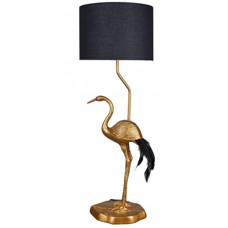 Lampa de masa cu o pasare si abajur negru