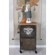 Comoda industriala din lemn masiv maro cu metal