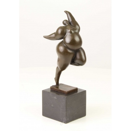 Femeie nud-statueta moderna din bronz pe un soclu din marmura