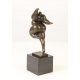Femeie nud-statueta moderna din bronz pe un soclu din marmura