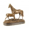 Cal cu manzul- statueta din bronz pe soclu din marmura