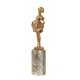 Fetita- statueta din bronz pe soclu din marmura