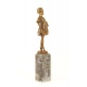 Fetita- statueta din bronz pe soclu din marmura