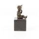Fetita stand- statueta din bronz pe soclu din marmura