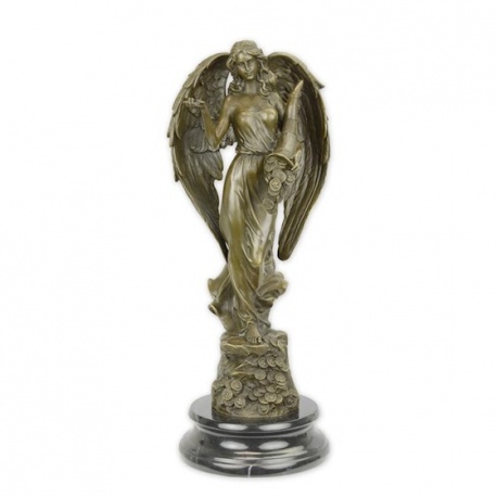 Zeita Fortuna- statueta din bronz pe soclu din marmura
