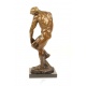 Adam - statueta mare din bronz pe soclu din marmura