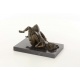 Doua femei - statueta erotica din bronz pe soclu din marmura