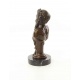 Bustul lui Bachus -statueta din bronz pe un soclu din marmura