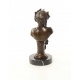 Bustul lui Bachus -statueta din bronz pe un soclu din marmura