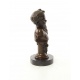 Bustul lui Bachus -statueta din bronz pe un soclu din marmura