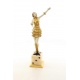 Statueta Art Deco din bronz cu o dansatoare, vopsita alb cu auriu