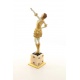 Statueta Art Deco din bronz cu o dansatoare, vopsita alb cu auriu
