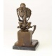 Schelet ganditor- statueta din bronz p un soclu din marmura