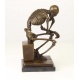 Schelet ganditor- statueta din bronz p un soclu din marmura