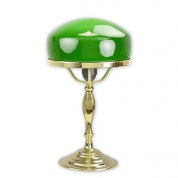 Lampa Banker din alama masiva cu abajur verde deosebit