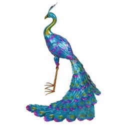 Paun colorat din metal