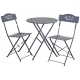 Set de gradina din fier forjat gri cu decoratiuni