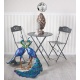 Set de gradina din fier forjat gri cu decoratiuni