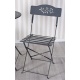 Set de gradina din fier forjat gri cu decoratiuni
