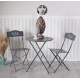 Set de gradina din fier forjat gri cu decoratiuni