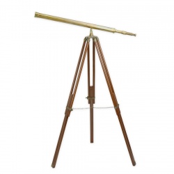 Telescop din alama cu suport din lemn mahon