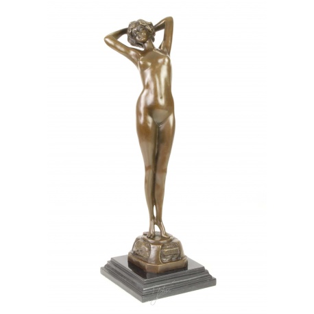 Dansatoare trezita - statueta din bronz pe soclu din marmura