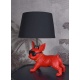 Lampa de masa cu un buldog francez rosu
