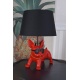 Lampa de masa cu un buldog francez rosu