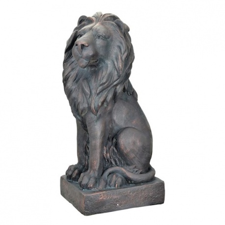 Leu sezand- statueta neagra din rasini(stanga)