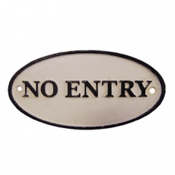 Placheta din fonta ovala "Nu intrati"