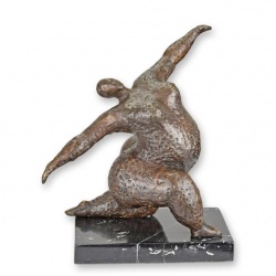 Dansatoare nud-statueta din bronz pe un soclu de marmura