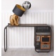 Birou industrial din metal cu lemn masiv maro