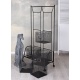 Dulap industrial din metal negru cu sase cosuri
