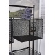 Dulap industrial din metal negru cu sase cosuri