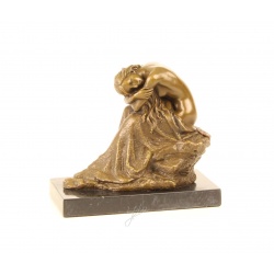 Frumoasa inghenunchiata- statueta din bronz pe un soclu din marmura