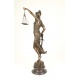 Justitia - statueta din bronz pe un soclu din marmura