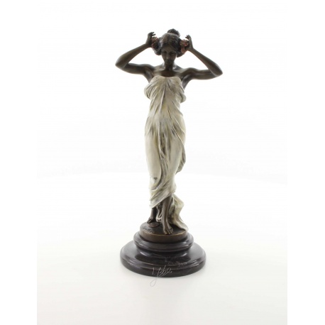 Statueta Art Deco din bronz cu o dansatoare